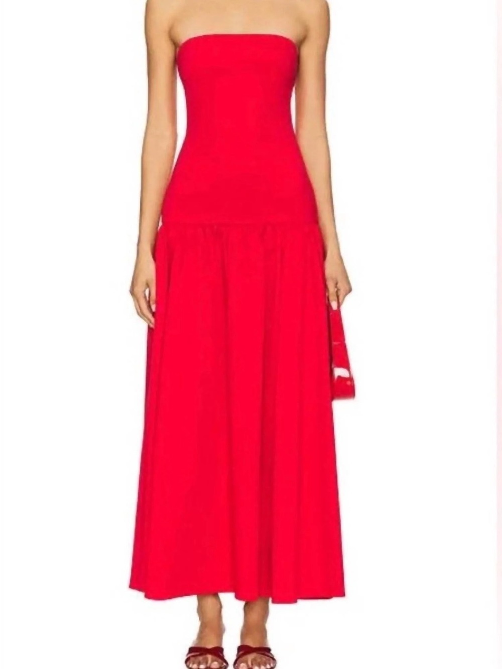 Alice + Olivia Oriana Strapless Drop Waist Maxi Dress With Hidden Pockets NWT 12 - Picture 2 of 12